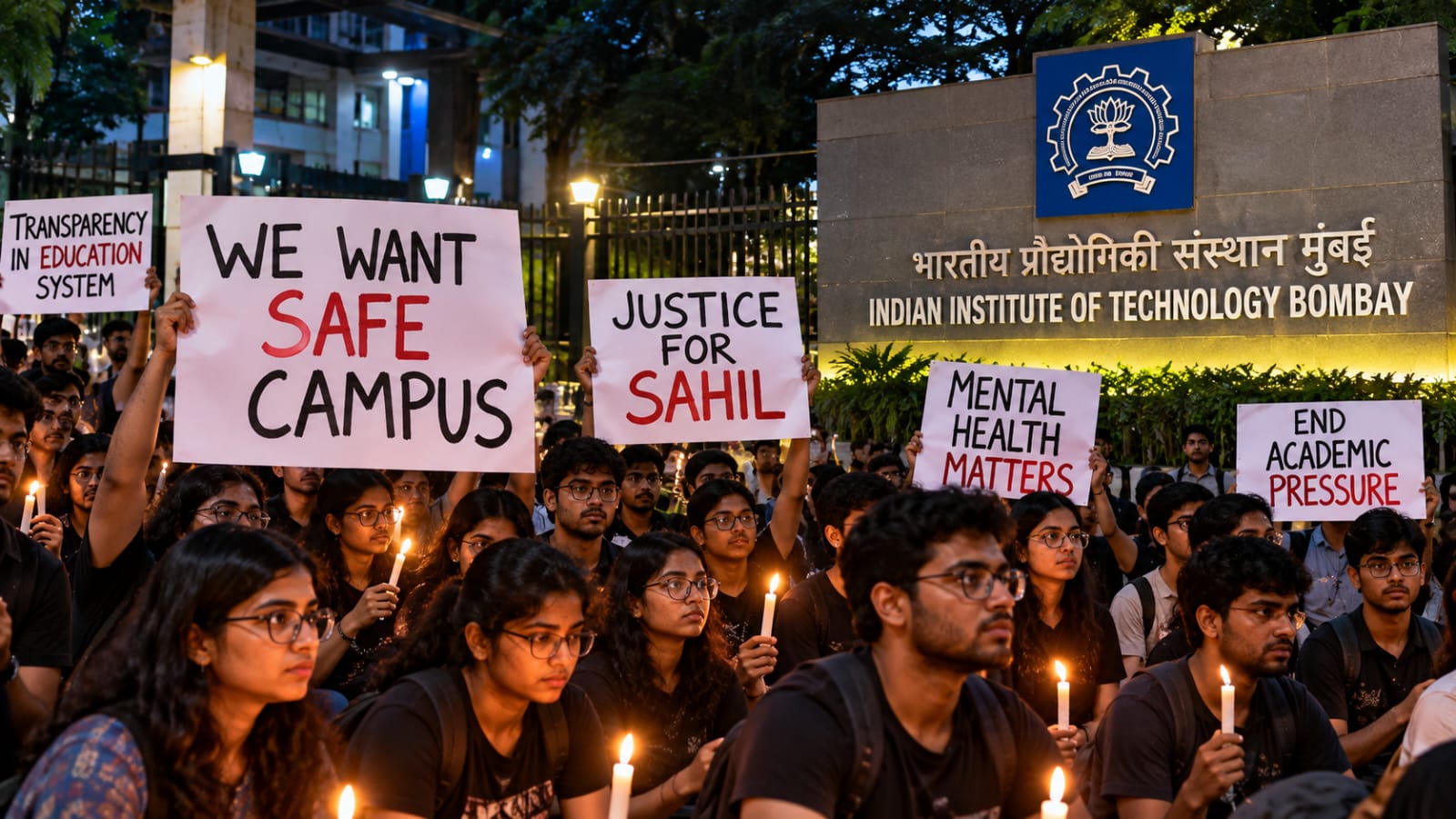 IIT बॉम्बे में छात्र की जान जाने के बाद प्रदर्शन, पारदर्शी जांच और सुरक्षा की मांग