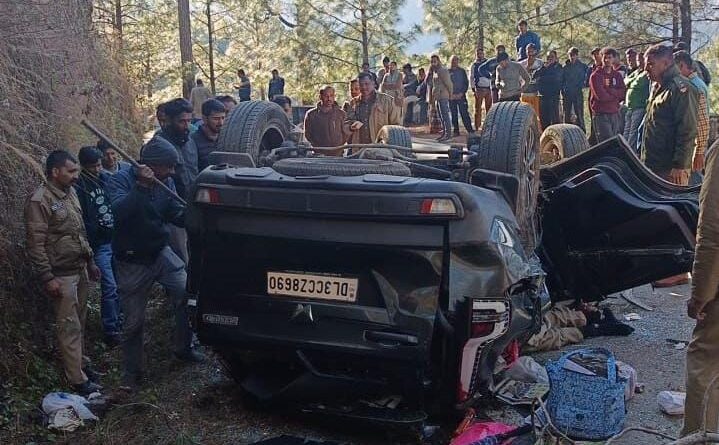 rescue operation on a hilly road in Uttarakhand.