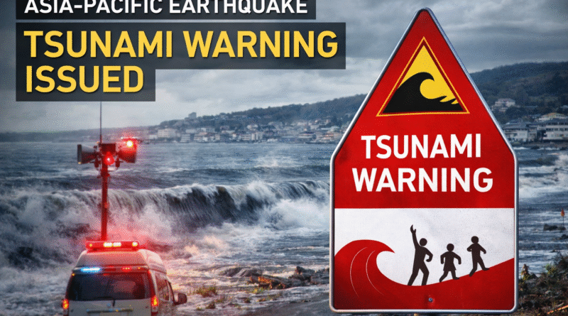 एशिया–प्रशांत क्षेत्र में भूकंप के बाद सुनामी अलर्ट