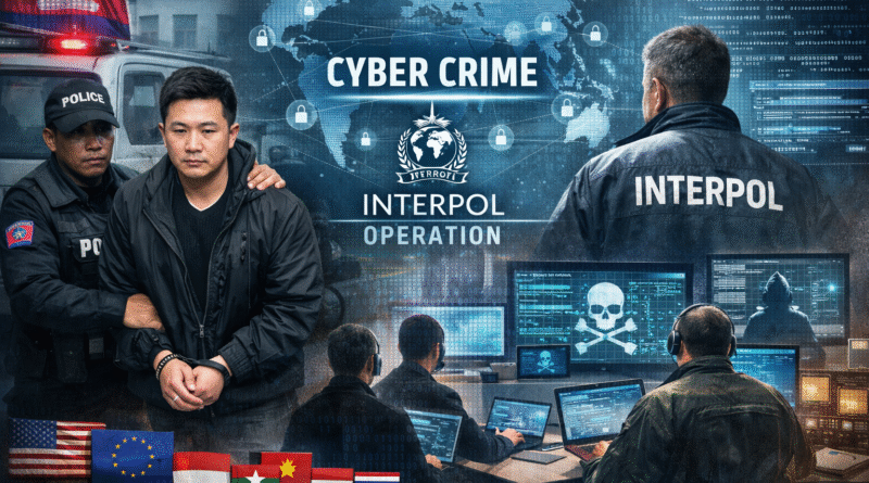अंतरराष्ट्रीय साइबर धोखाधड़ी नेटवर्क पर कार्रवाई और कंबोडिया में गिरफ्तारी का प्रतीकात्मक चित्र