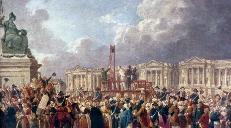 Public execution of King Louis XVI at Place de la Revolution in Paris, 1793