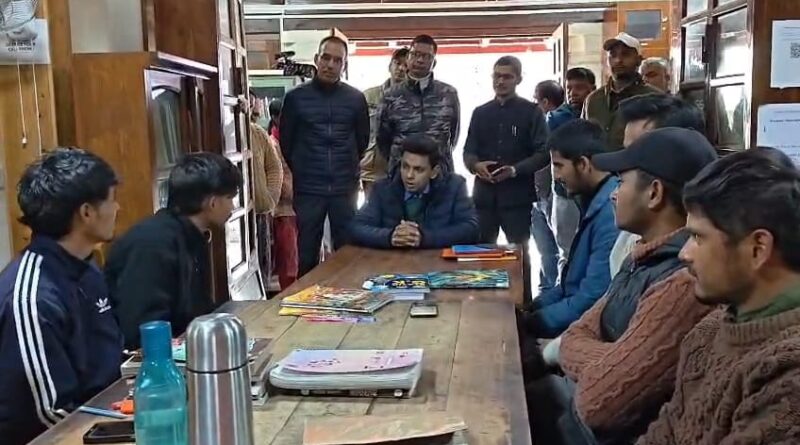 “District Magistrate Anshul Singh inspecting facilities at Almora Government Library.”