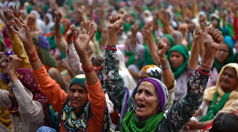 “Women’s rights group expressing concern over reduced budget allocation for women in Union Budget 2026.”